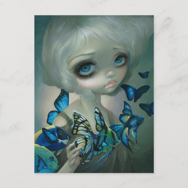 Postal "Volantes de Poissons:  Poissons Bleus (Anverso)