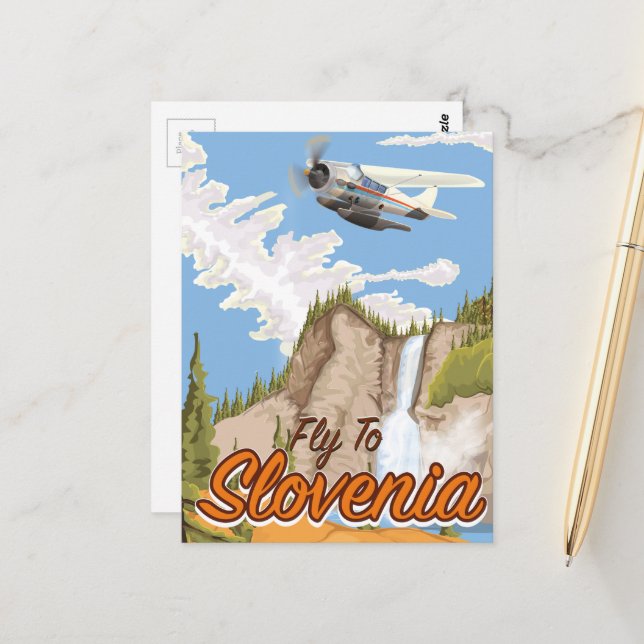 Postal Volar a Eslovenia (Anverso/Reverso In Situ)