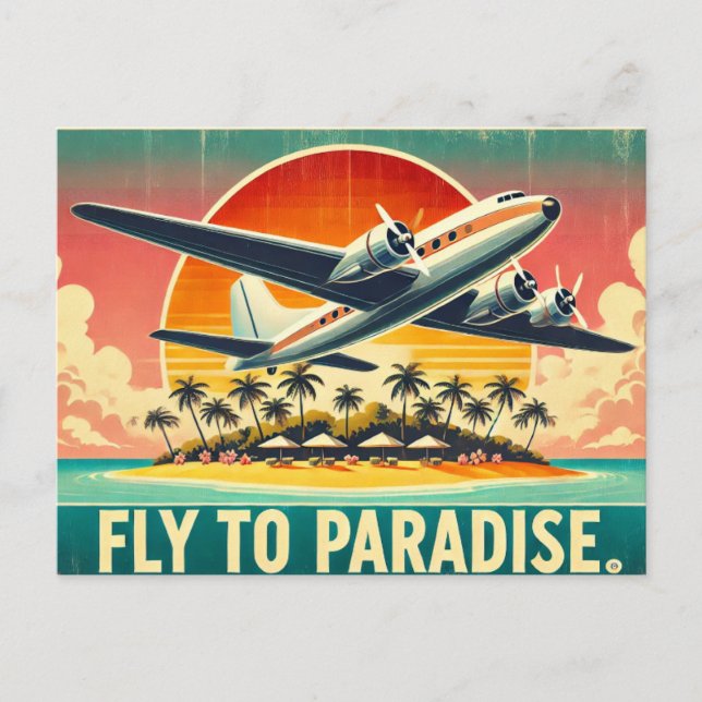 Postal Volar al paraíso (Anverso)