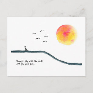 Postal Volar con las aves