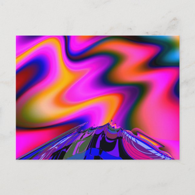 Postal Volcán 2 Arte Fractal Fino (Anverso)