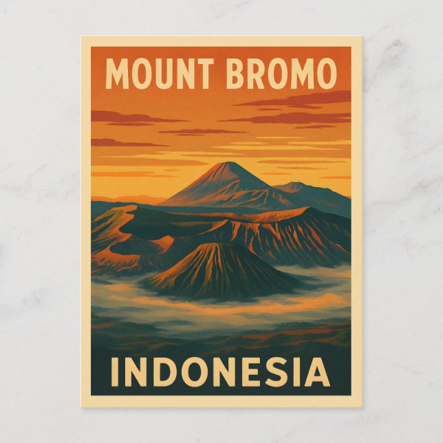 Postal Volcán Bromo Indonesia (Anverso)
