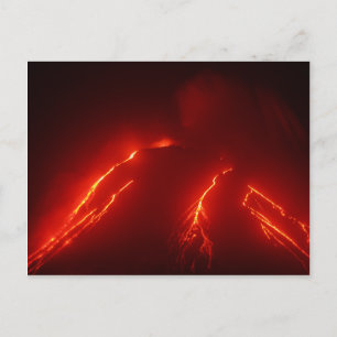 Postal Volcán de erupción nocturna Klyuchevskaya Sopka