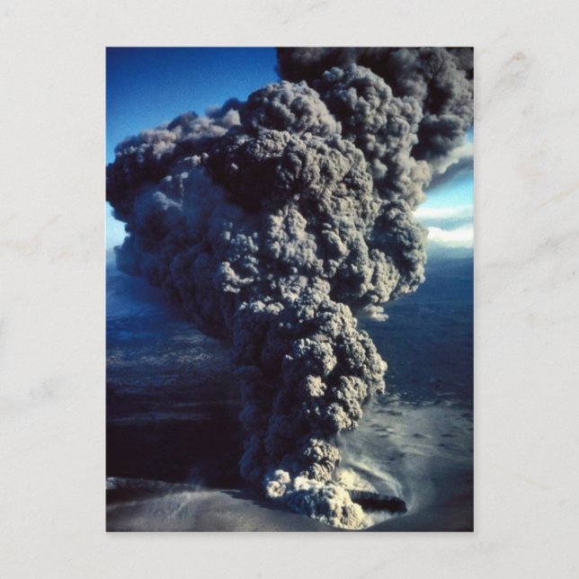 Postal Volcán fumador (Anverso)