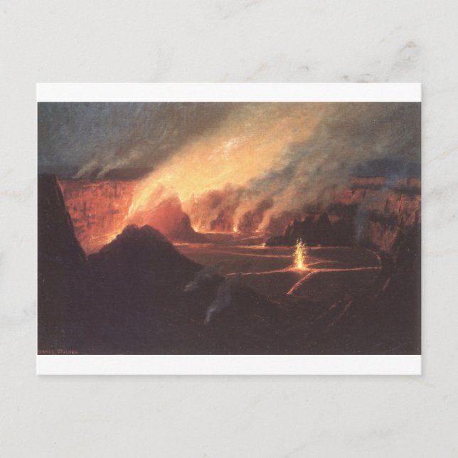 Postal Volcán Hawái, años 1880 (Anverso)