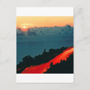 Postal Volcán Isla Reunión Flujo de Lava 1975