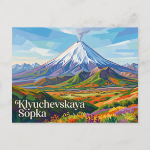Postal Volcán Klyuchevskaya Sopka Rusia