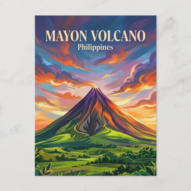 Postal Volcán Mayon Filipinas (Anverso)