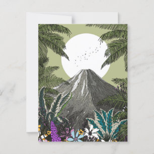 Postal Volcán Montaña Wildflower