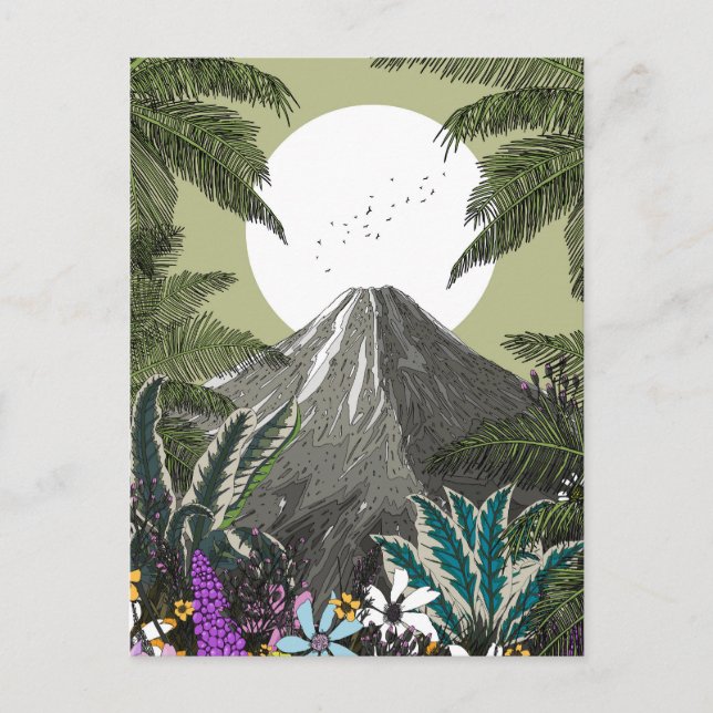 Postal Volcán Montaña Wildflower (Anverso)