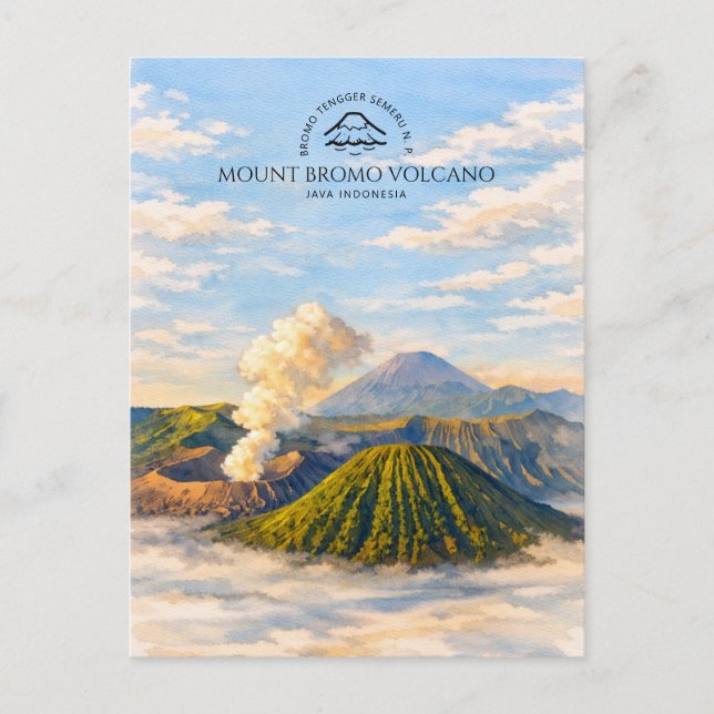 Postal Volcán Monte Bromo, P.N. Bromo Tengger Semeru (Anverso)