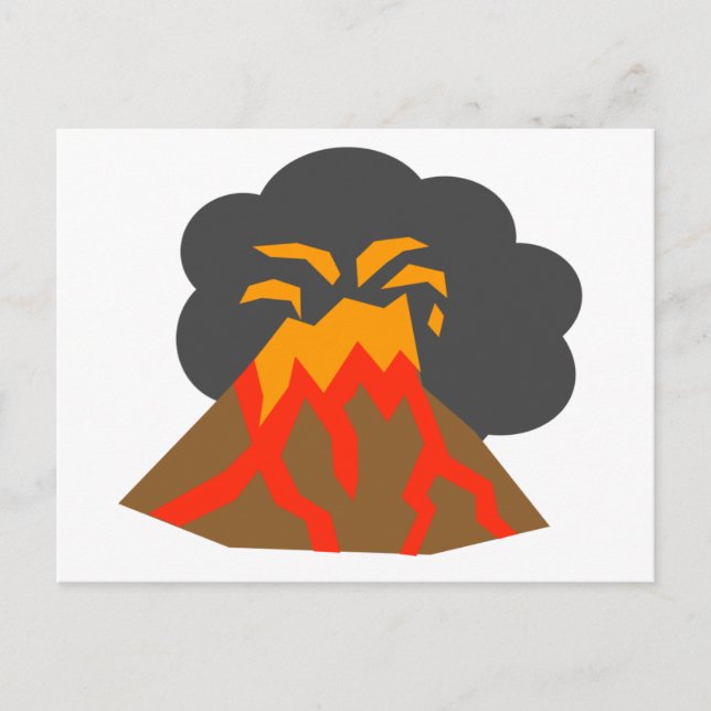 Postal Volcán personalizado rompe lava y fuma (Anverso)