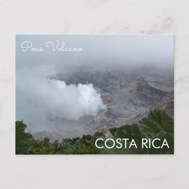Postal Volcán Poas, Costa Rica Postcard (Anverso)
