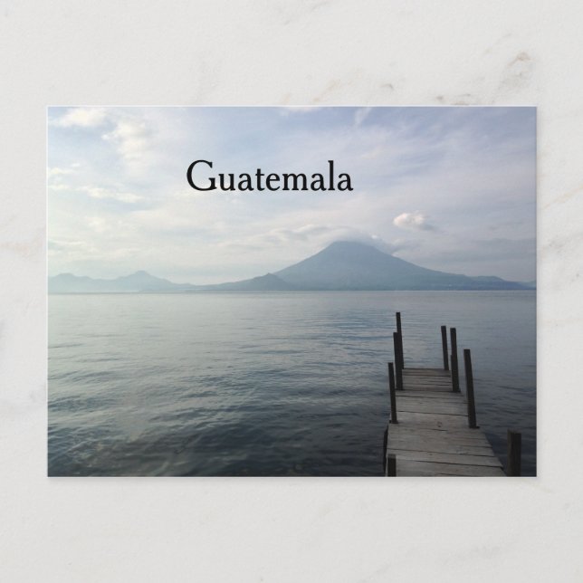 Postal Volcán por el lago Atitlan Guatemala (Anverso)