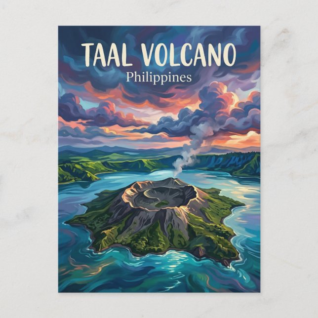 Postal Volcán Taal Filipinas (Anverso)