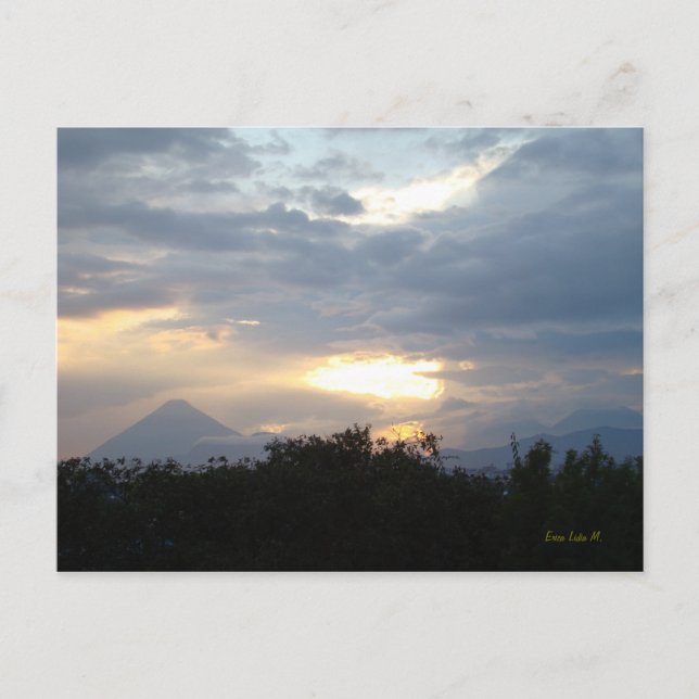 Postal Volcanes al atardecer (Anverso)