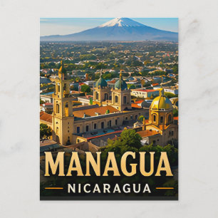 Postal Volcanes de Managua y Belleza junto al Lago