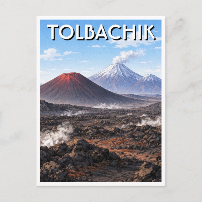 Postal Volcanes Rusia Tolbachik (Anverso)