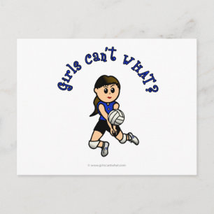 Postal Voleibol Chicas claro con uniforme azul