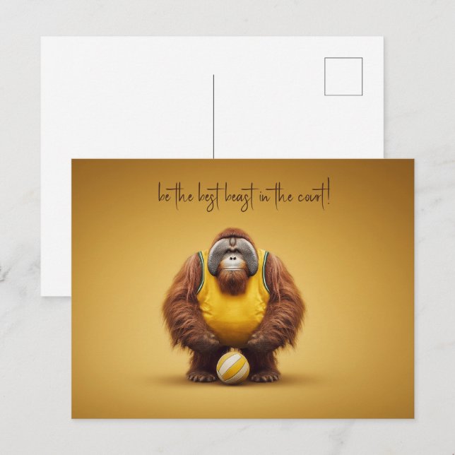 Postal Voleibol de Orangutan (Anverso / Reverso)