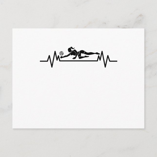 Postal Voleibol Heartbeat Gracioso Regalo Deportivo Volei (Anverso)