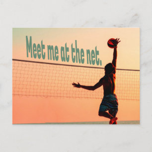 Postal Voleibol Reúnete conmigo en la Red