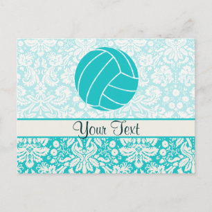 Postal Voleibol verde azulado