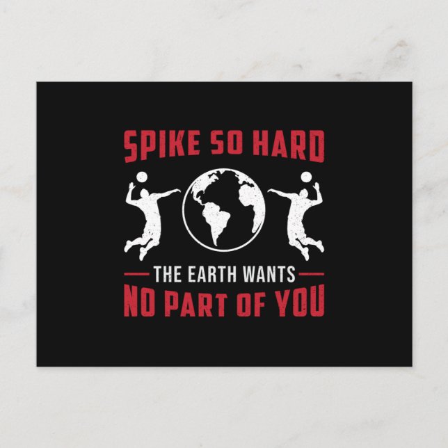 Postal Voleibolista Spike So Hard Beach Volleyball (Anverso)