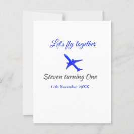 Postal Volemos juntos primer cumpleaños avión azul platea