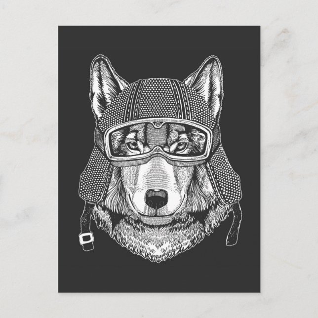 Postal Volf Dog Motorcycle Rider (Anverso)