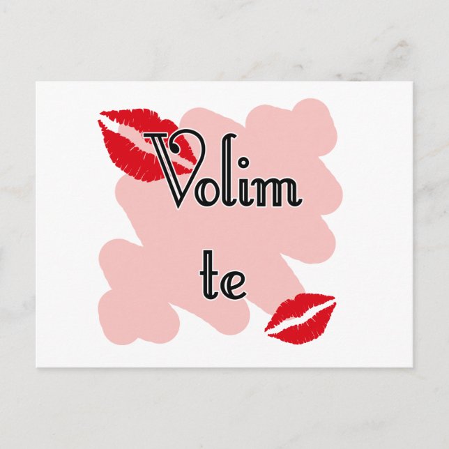 Postal Volim te - Serbio - Te amo (Anverso)