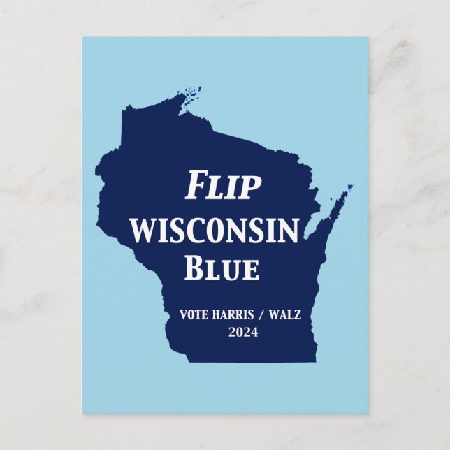 Postal Voltear Wisconsin Blue en 2024 (Anverso)