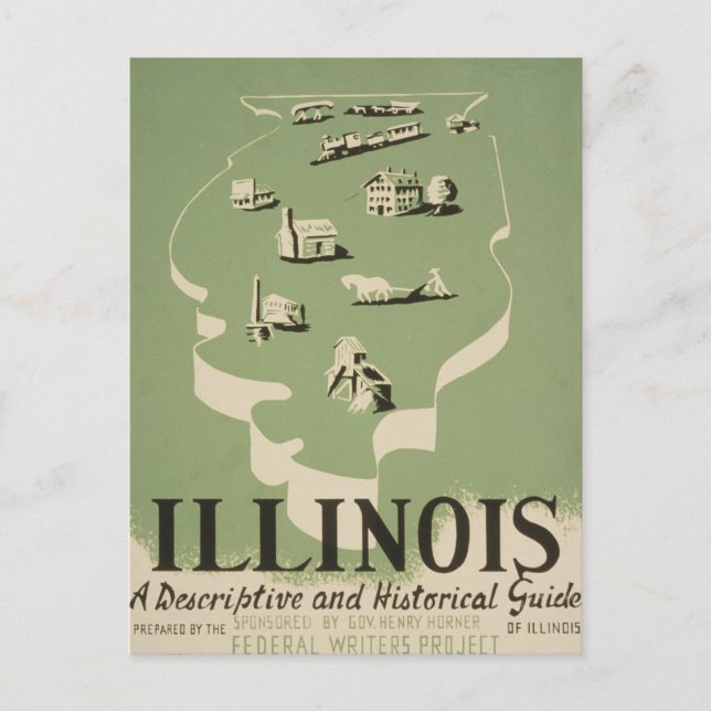 Postal Volumen De La Serie American Guide En Illinois. (Anverso)