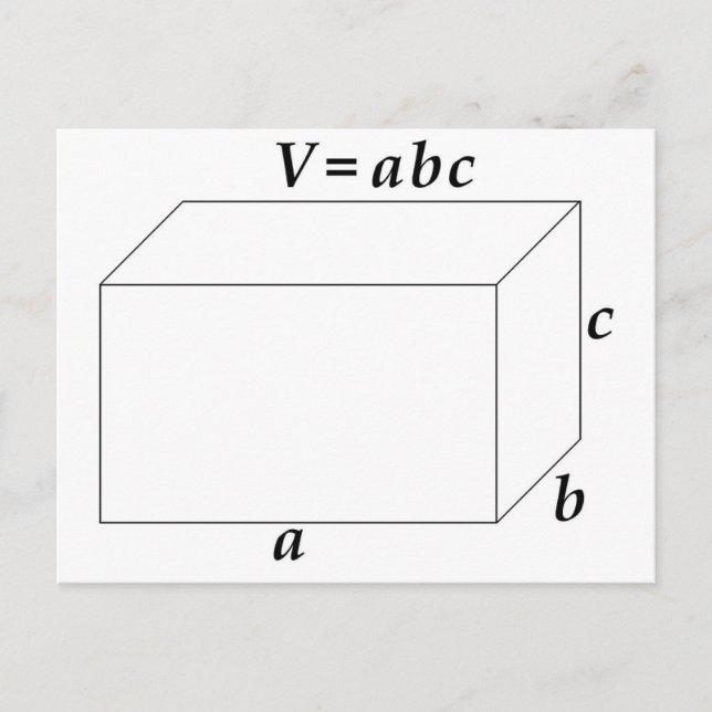 Postal Volumen de un prisma rectangular (Anverso)