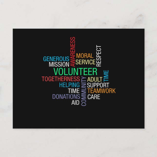 Postal Voluntarios ayudando a voluntarios de caridad (Anverso)