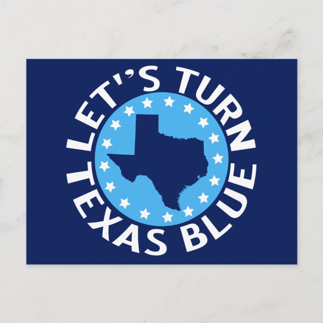 Postal Volvamos a Texas Blue Vote Demócrata Político (Anverso)