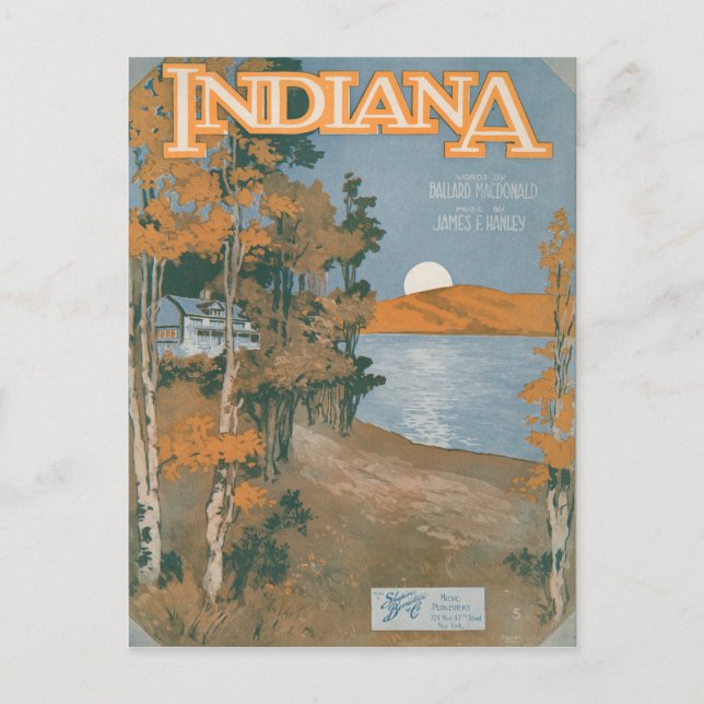 Postal Volver A Casa En Indiana (Anverso)