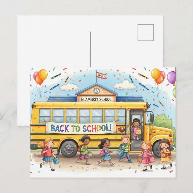 Postal Volver a los amigos de la escuela (Anverso / Reverso)