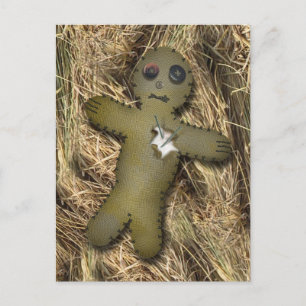 Postal Voodoo Doll /straw PostCard
