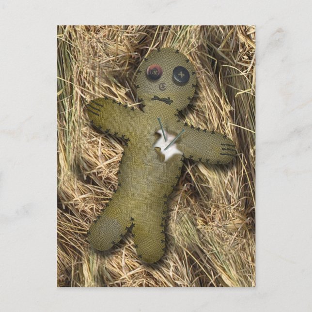 Postal Voodoo Doll /straw PostCard (Anverso)
