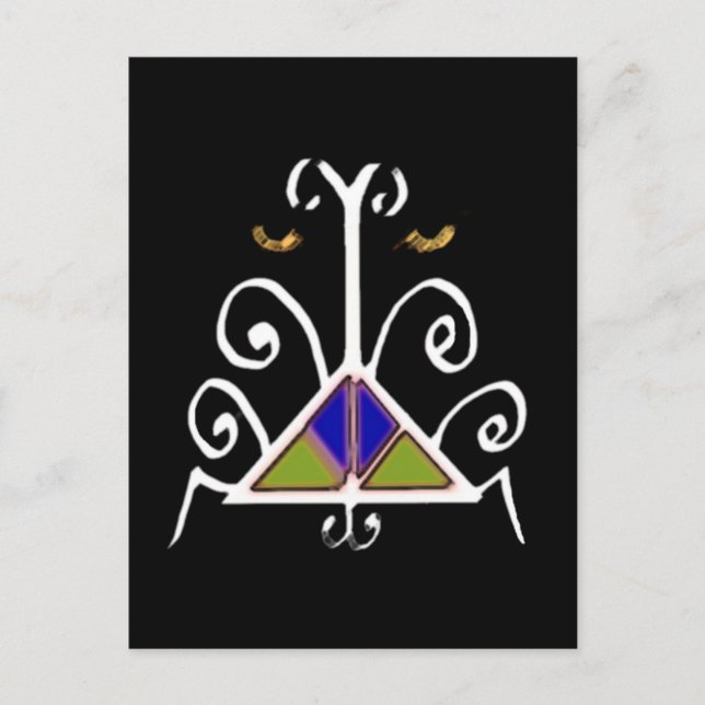 Postal Voodoo Vévé para Agassou (Anverso)