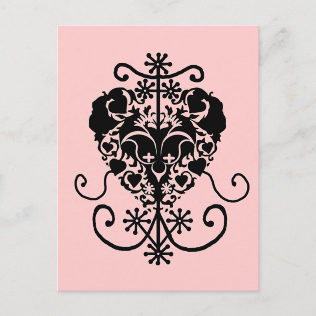 Postal Voodoo Vévé por Erzulie Freda (Anverso)