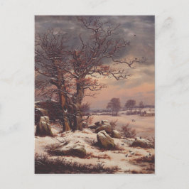 Postal Vordingborg en Invierno por J.C. Dahl Arte Fino