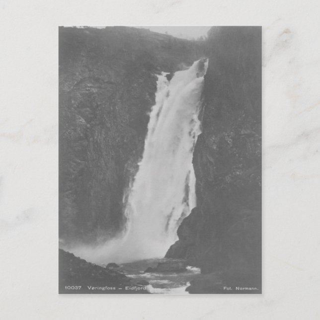 Postal Voringfoss Eidfjord Vintage (Anverso)