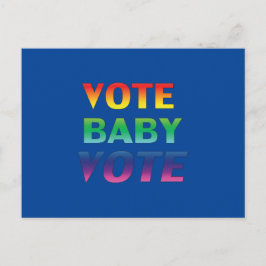 Postal "Vota Bebé Vota" orgullo lgbtq lgbt arcoíris azul