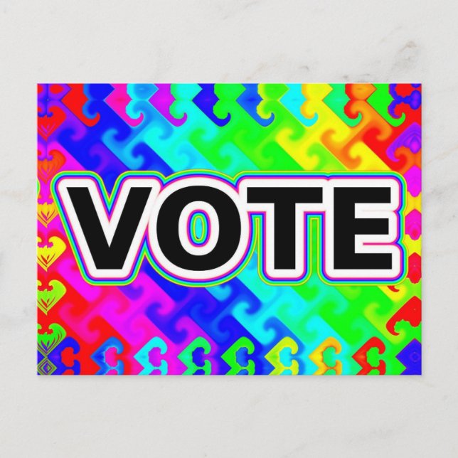 Postal VOTA (Fondo de Onda Arcoíris) (Anverso)