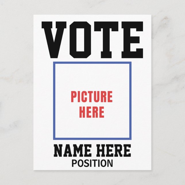POSTAL VOTA FOTO PERSONALIZA NOMBRE (Anverso)