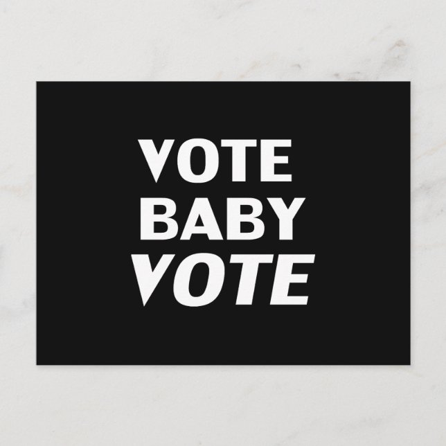 Postal "Vota por el voto del bebé" blanco negro (Anverso)