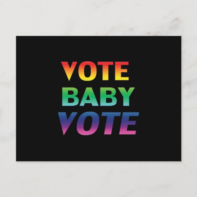 Postal "Vota por el voto del bebé" orgullo lgbtq lgbt arc (Anverso)