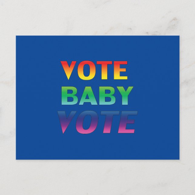 Postal "Vota por el voto del bebé" orgullo lgbtq lgbt arc (Anverso)